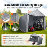Portable Outdoor Storage Shed 7x12x7.36ft Heavy Duty Tent with Roll-up Zipper Door and Ventilated Windows for Motorcycle Bike Garden Tools